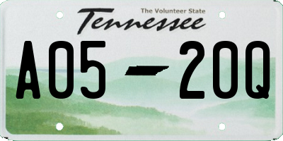 TN license plate A0520Q