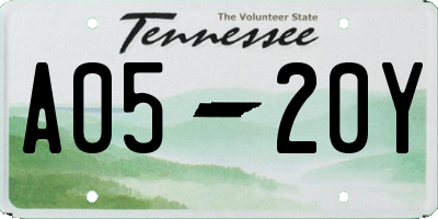 TN license plate A0520Y