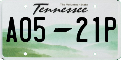 TN license plate A0521P