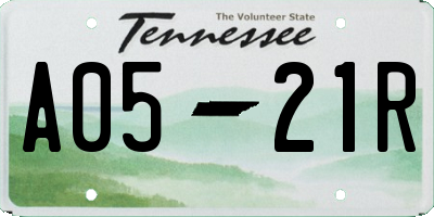 TN license plate A0521R