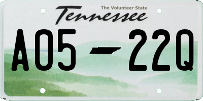 TN license plate A0522Q