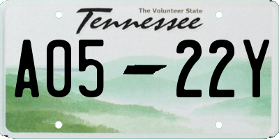 TN license plate A0522Y