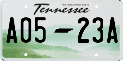 TN license plate A0523A