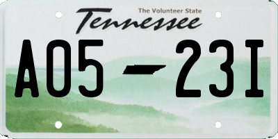 TN license plate A0523I