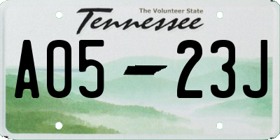 TN license plate A0523J