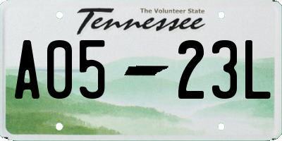 TN license plate A0523L