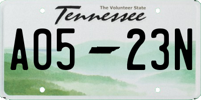 TN license plate A0523N