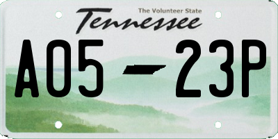 TN license plate A0523P