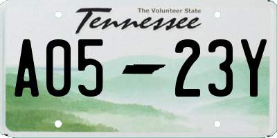 TN license plate A0523Y