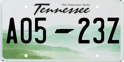 TN license plate A0523Z