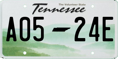 TN license plate A0524E