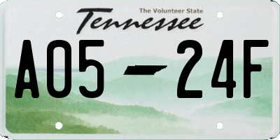 TN license plate A0524F