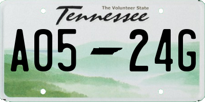 TN license plate A0524G