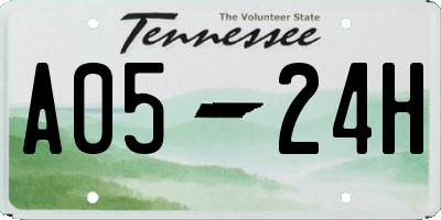 TN license plate A0524H