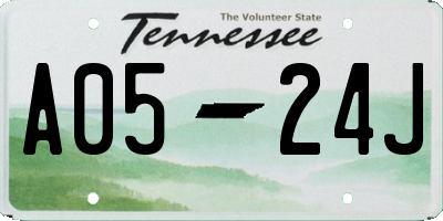 TN license plate A0524J