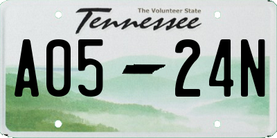 TN license plate A0524N