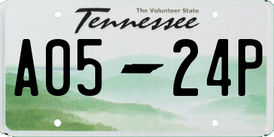 TN license plate A0524P