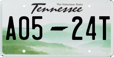 TN license plate A0524T