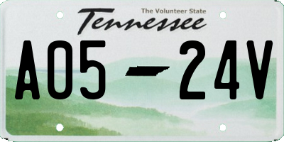 TN license plate A0524V