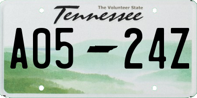 TN license plate A0524Z