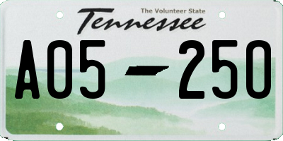 TN license plate A0525O