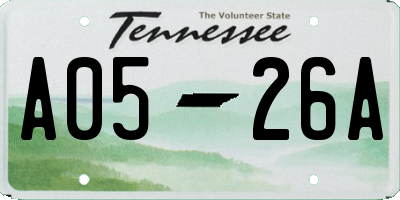 TN license plate A0526A