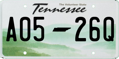 TN license plate A0526Q