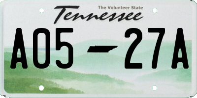 TN license plate A0527A