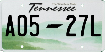 TN license plate A0527L