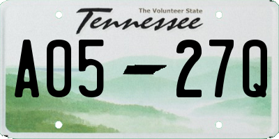 TN license plate A0527Q