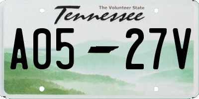 TN license plate A0527V