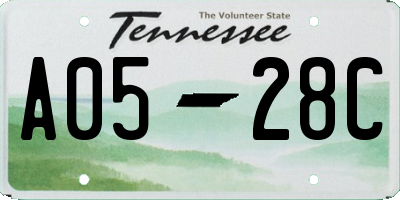 TN license plate A0528C