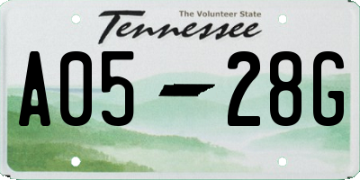 TN license plate A0528G