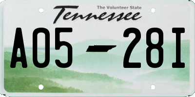 TN license plate A0528I