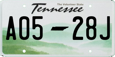 TN license plate A0528J