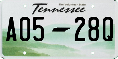 TN license plate A0528Q