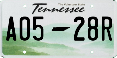 TN license plate A0528R