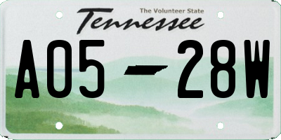 TN license plate A0528W