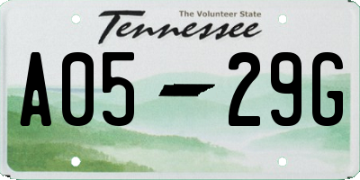 TN license plate A0529G