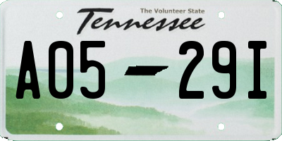 TN license plate A0529I