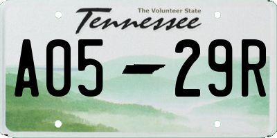 TN license plate A0529R
