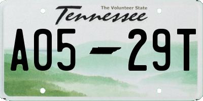 TN license plate A0529T