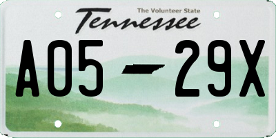 TN license plate A0529X