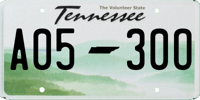 TN license plate A0530O