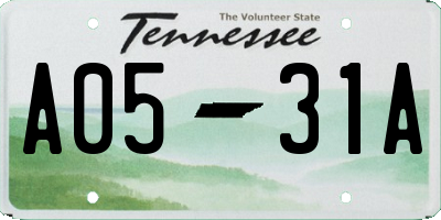 TN license plate A0531A