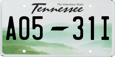 TN license plate A0531I