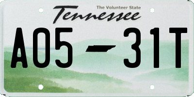 TN license plate A0531T