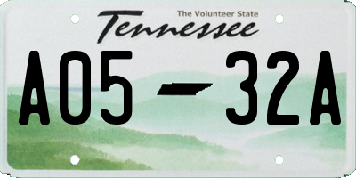 TN license plate A0532A