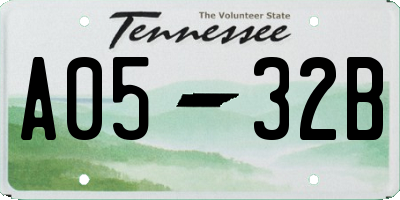 TN license plate A0532B
