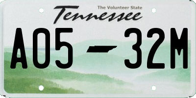 TN license plate A0532M
